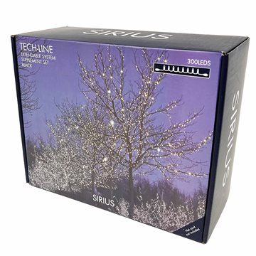 Sirius Tech-Line suppleringssæt - Lyskæde med 300 LED'er i varm hvid på 30 meter 45773